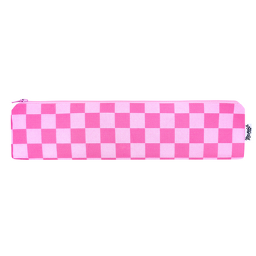 Pink Checker Zipper Pouch