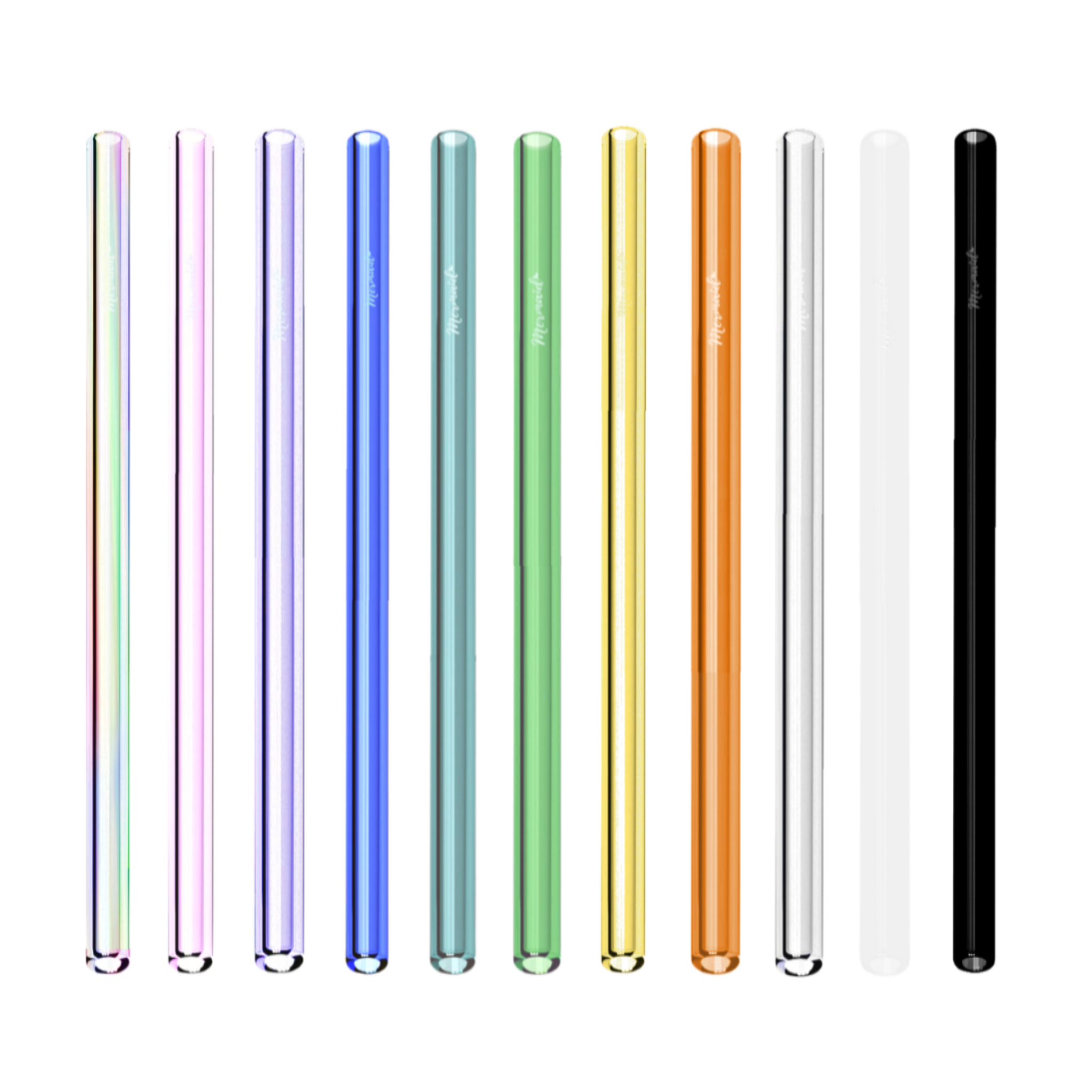 Reusable Clear Glass Straws - Artisanal Colored Tips, Wide Flow for  Smoothies, Juices, Frozen Drinks, Milkshakes, Tea - Portable Travel  Drinking, Long