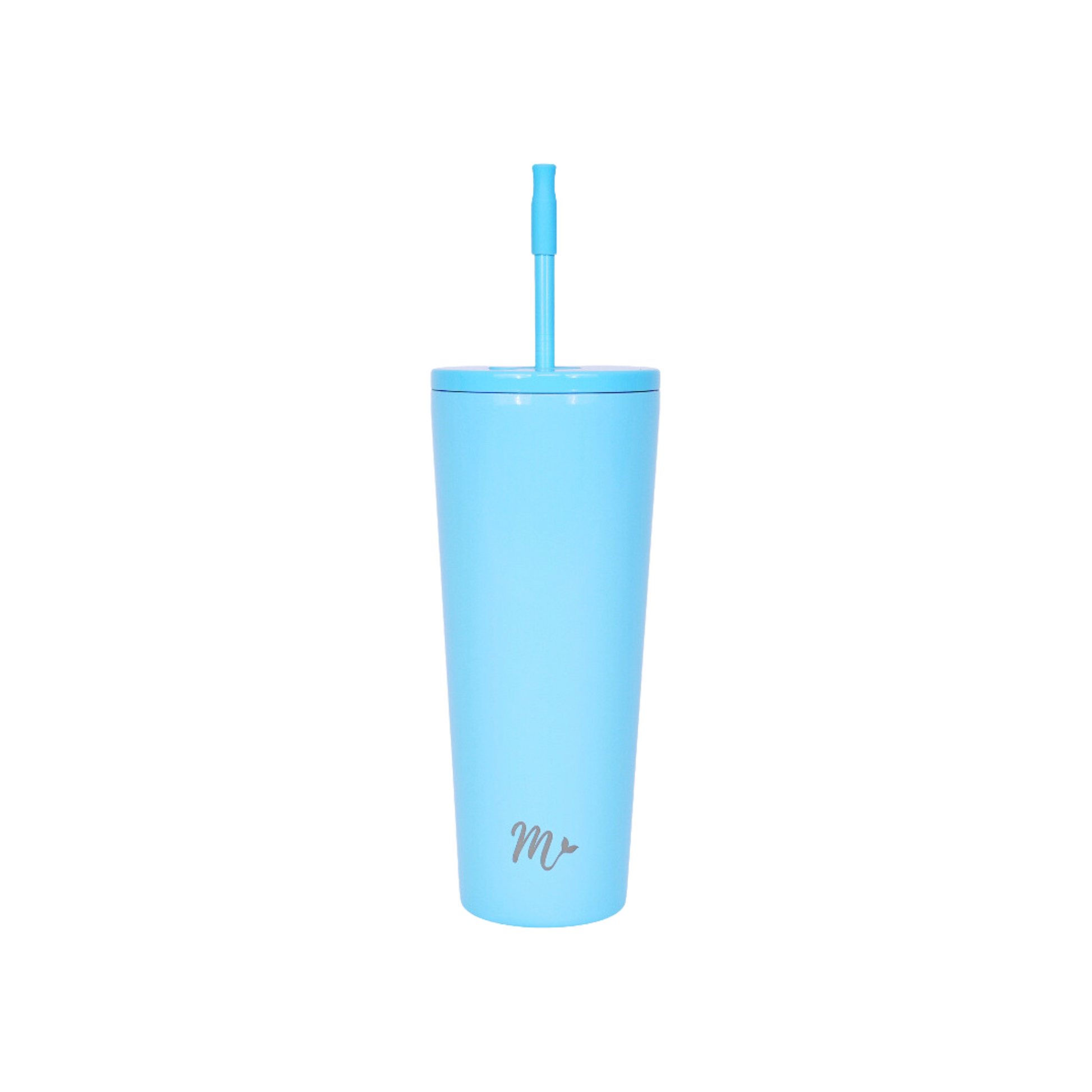 pastel tumbler, blue tumbler, light blue 22oz cup, leakproof tumbler, cute trendy cup, travel mug, straw included, keeps drinks cold, aesthetic cup