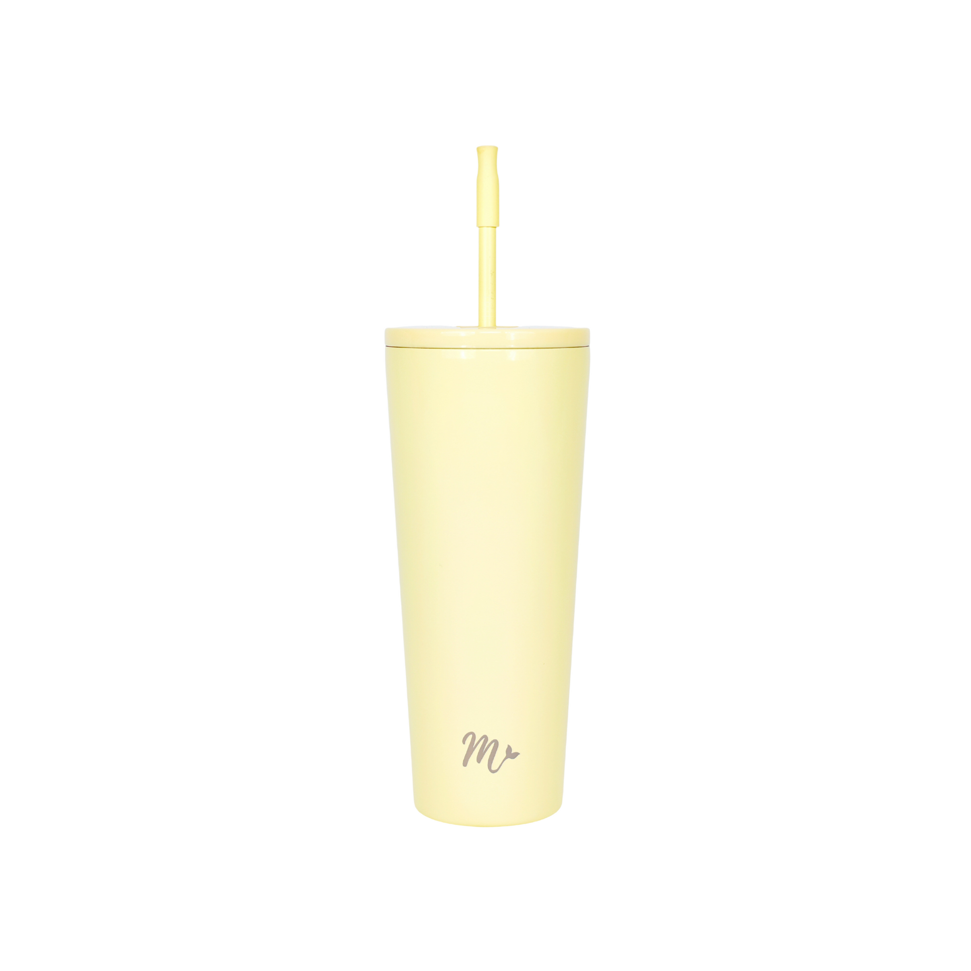 pastel tumbler, yellow tumbler, leakproof tumbler, cute trendy cup, travel mug, straw included, keeps drinks cold