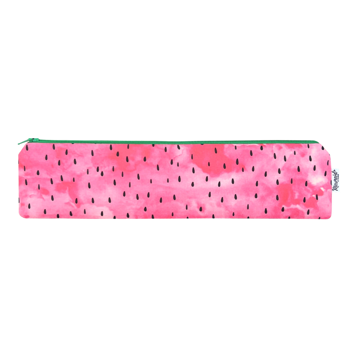 Handmade, watermelon zipper pouch; Mermaid Straw