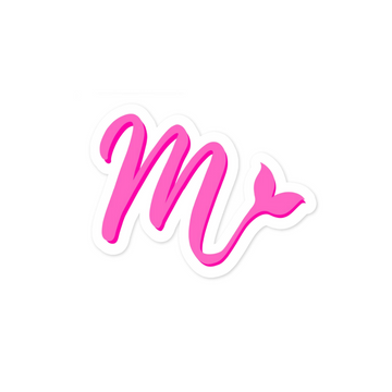 Mermaid Straw Icon Sticker - Pink