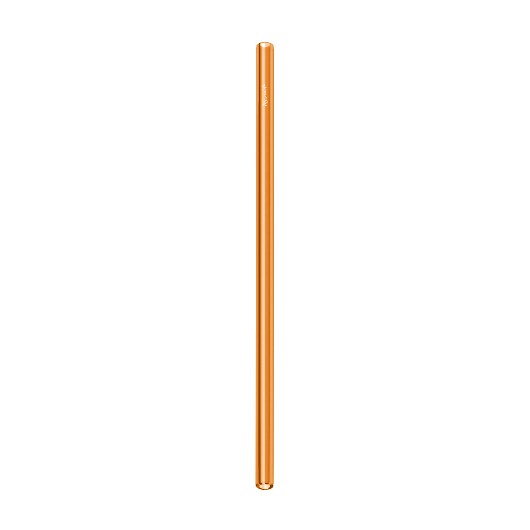 Glass Straws, Mermaid Straw, Reusable Straw, orange glass straight single