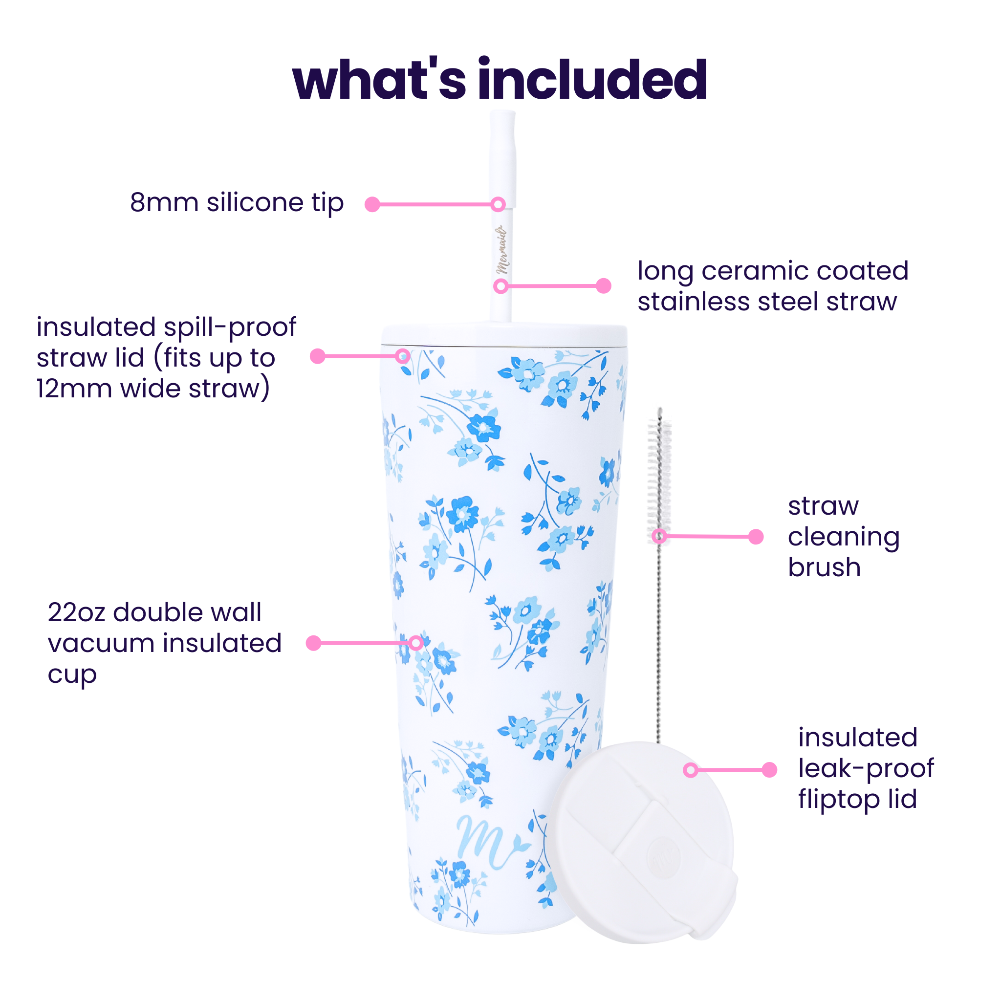 22oz Forget Me Not Tumbler