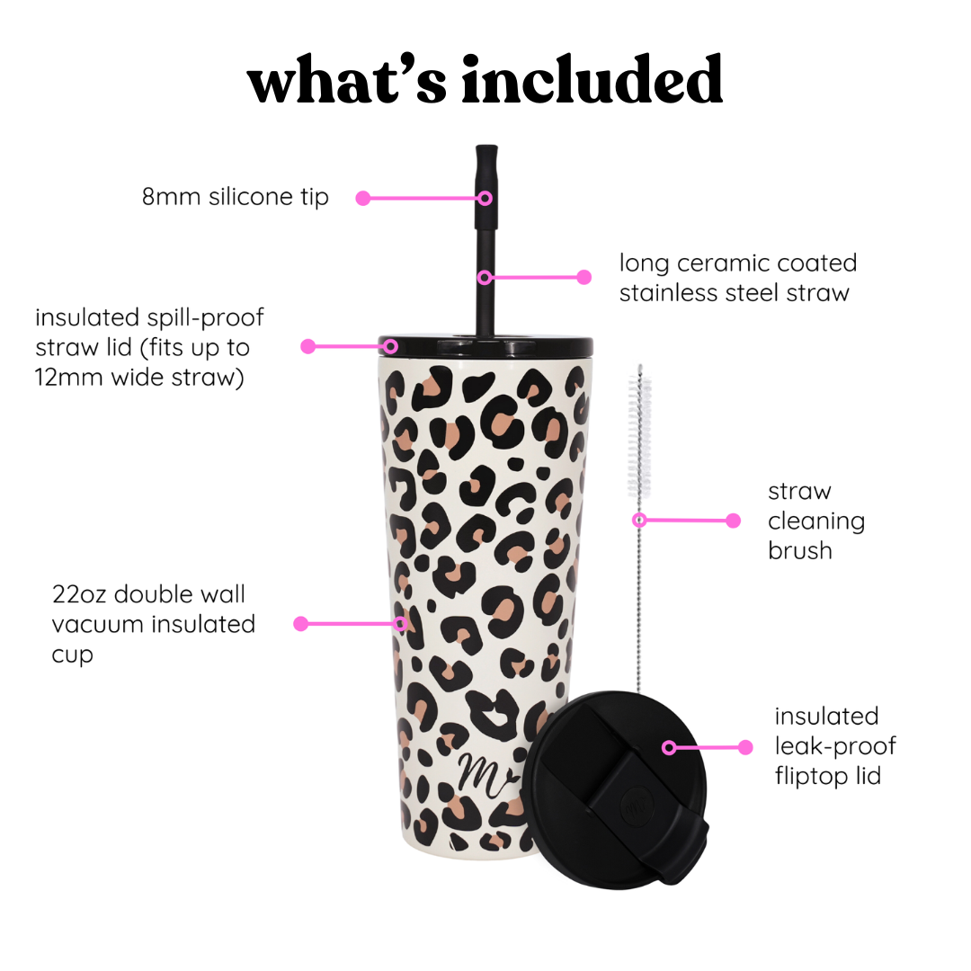 22oz Leopard Tumbler