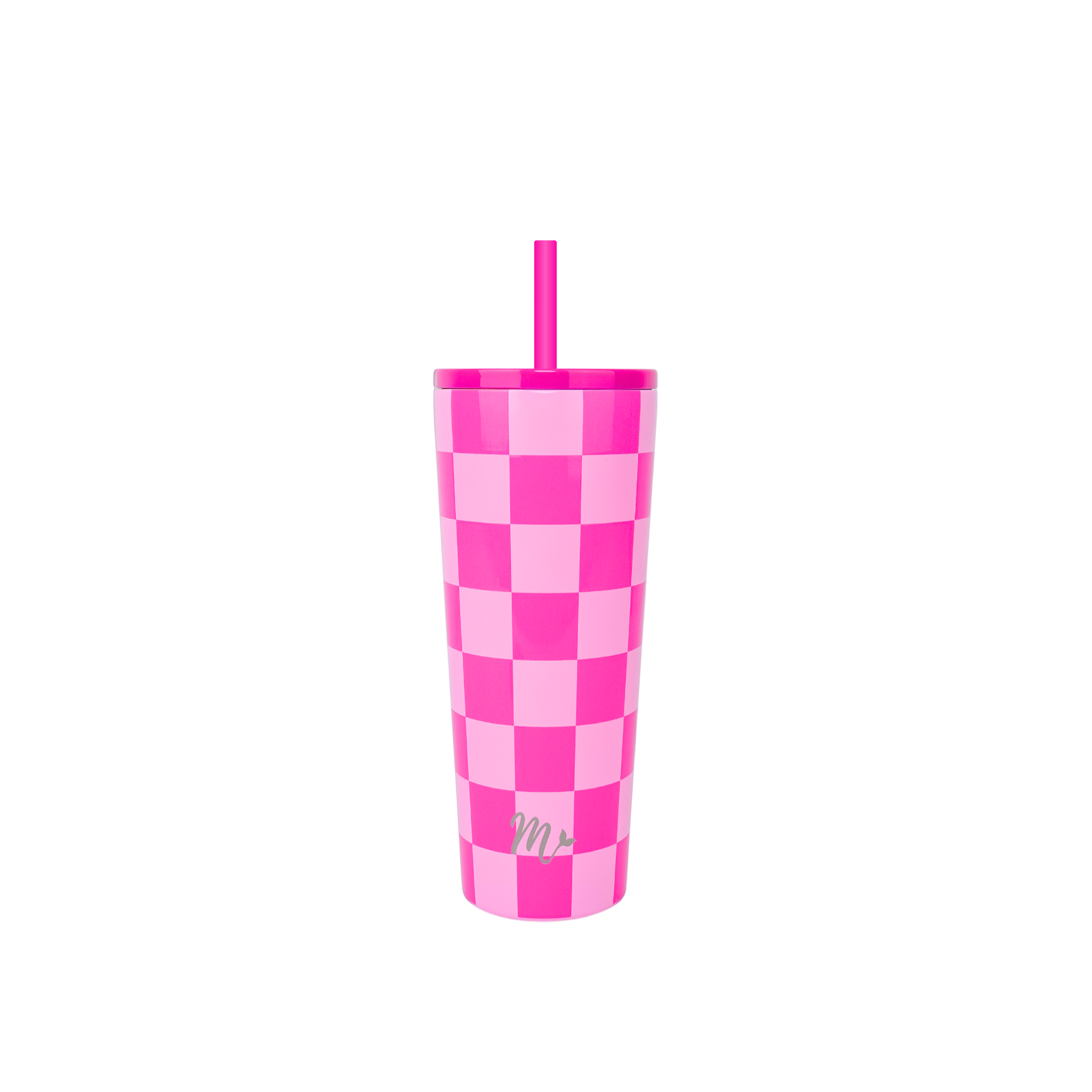 22oz Pink Checkers Tumbler