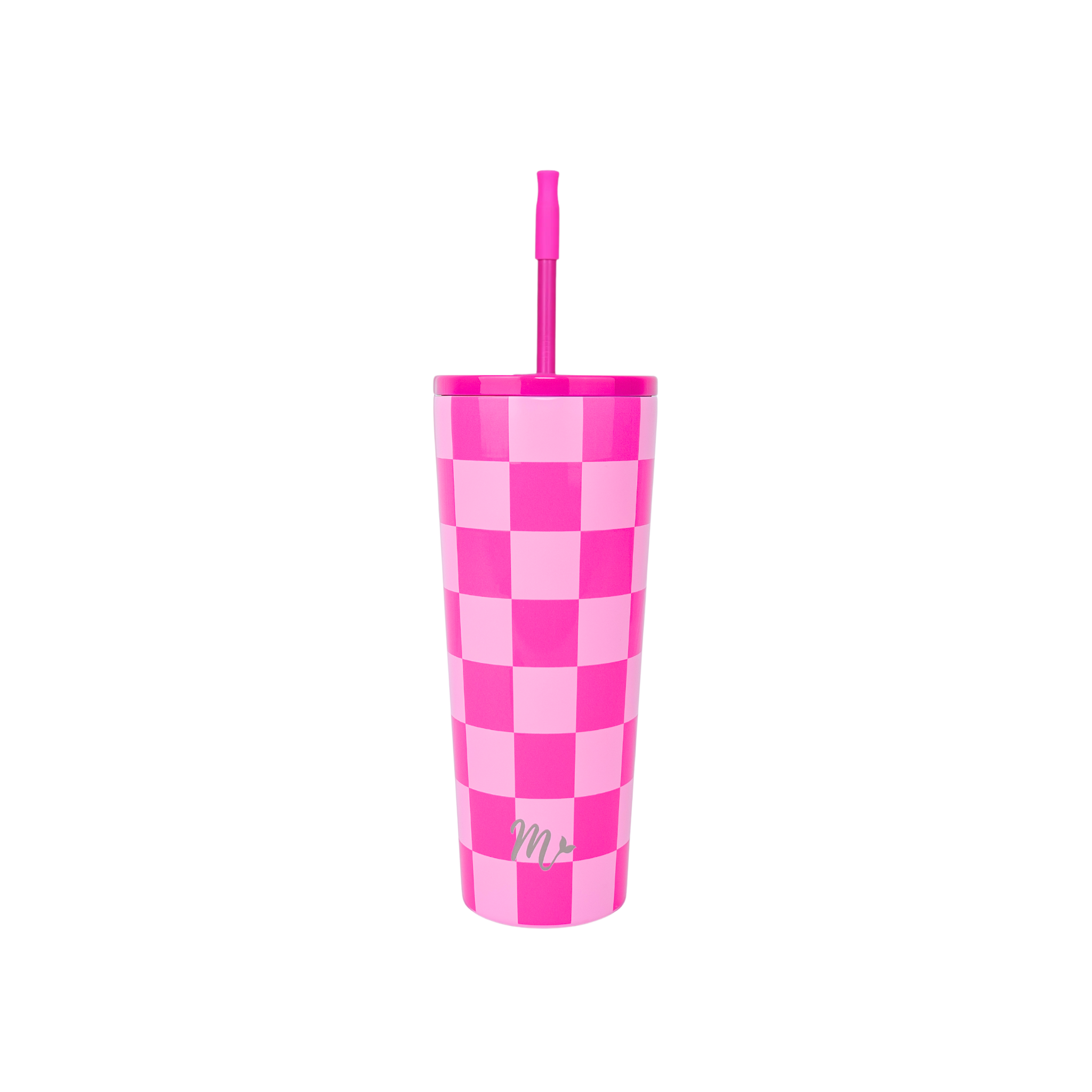 22oz Pink Checkers Tumbler