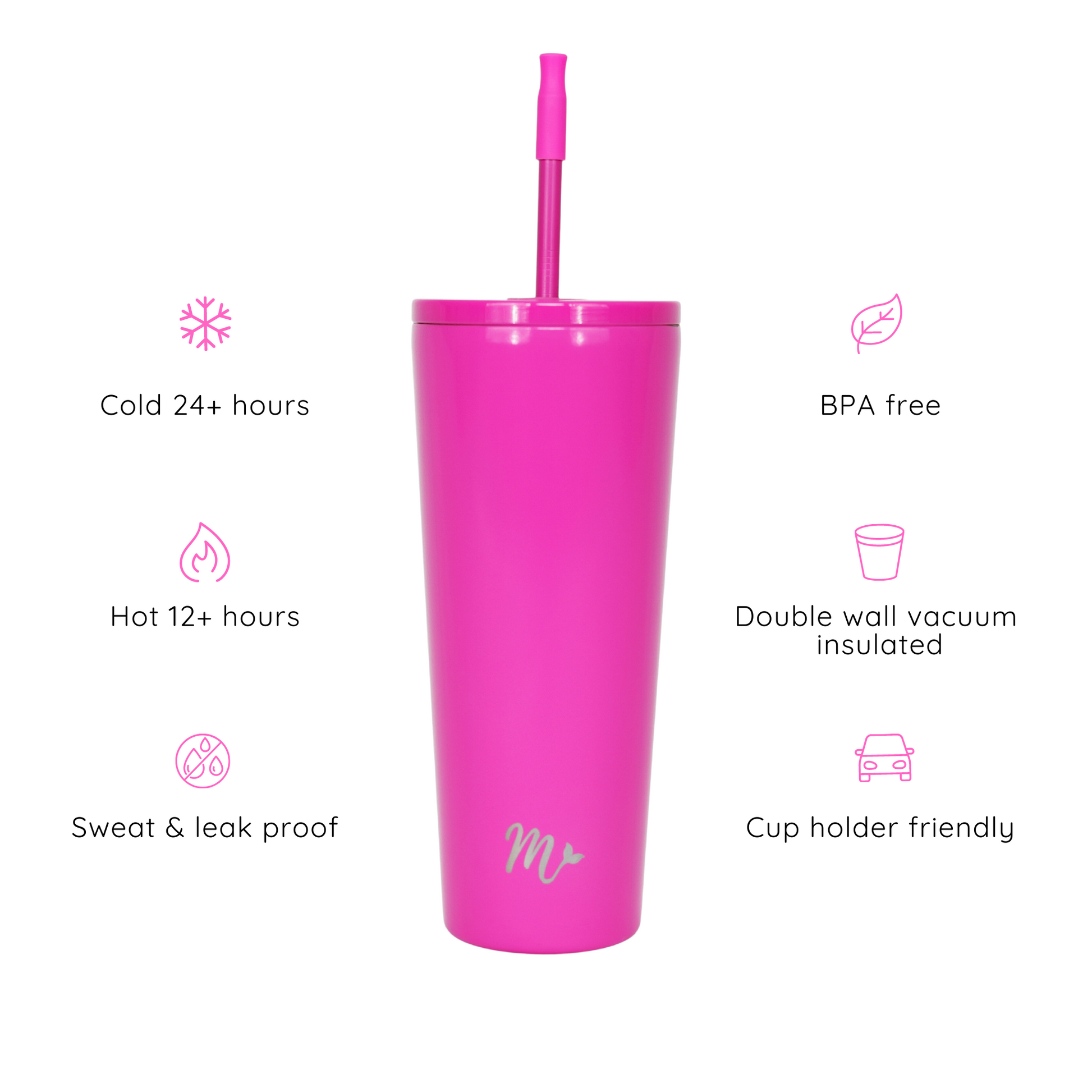 Kupresso Brand Ultra Premium Colored Top Sublimation Sippy Cup Tumblers 12 oz Pink & Red