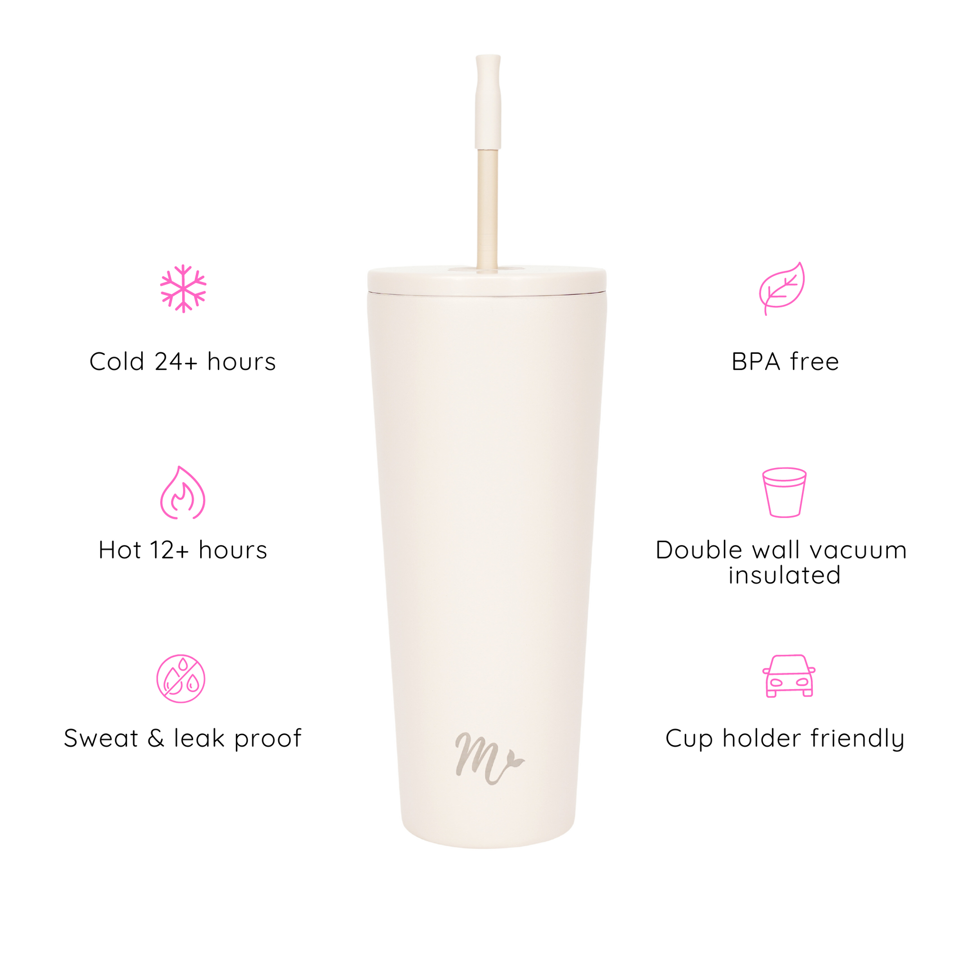 matte tumbler, neutral tumbler, leakproof tumbler, cute trendy cup, travel mug, straw included, keeps drinks cold, aesthetic cup