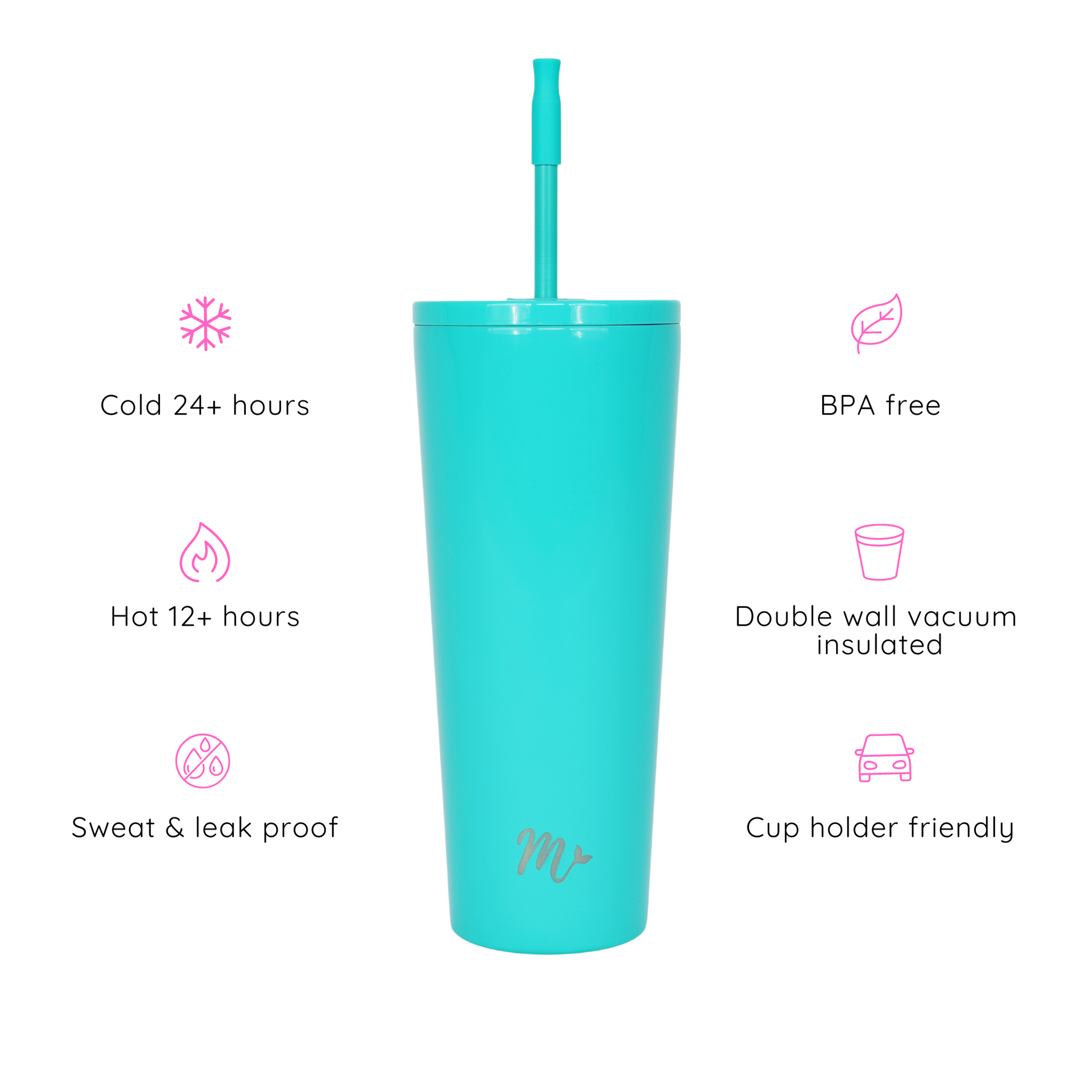 Cute Insulated Tumbler with Lid and Straw, 24 oz. Cup for Hot and Cold  Beverages, Smoothie cup