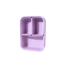 Purple divided bento box on a white background