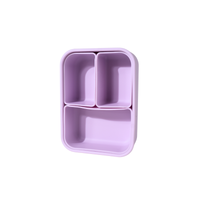 Purple divided bento box on a white background