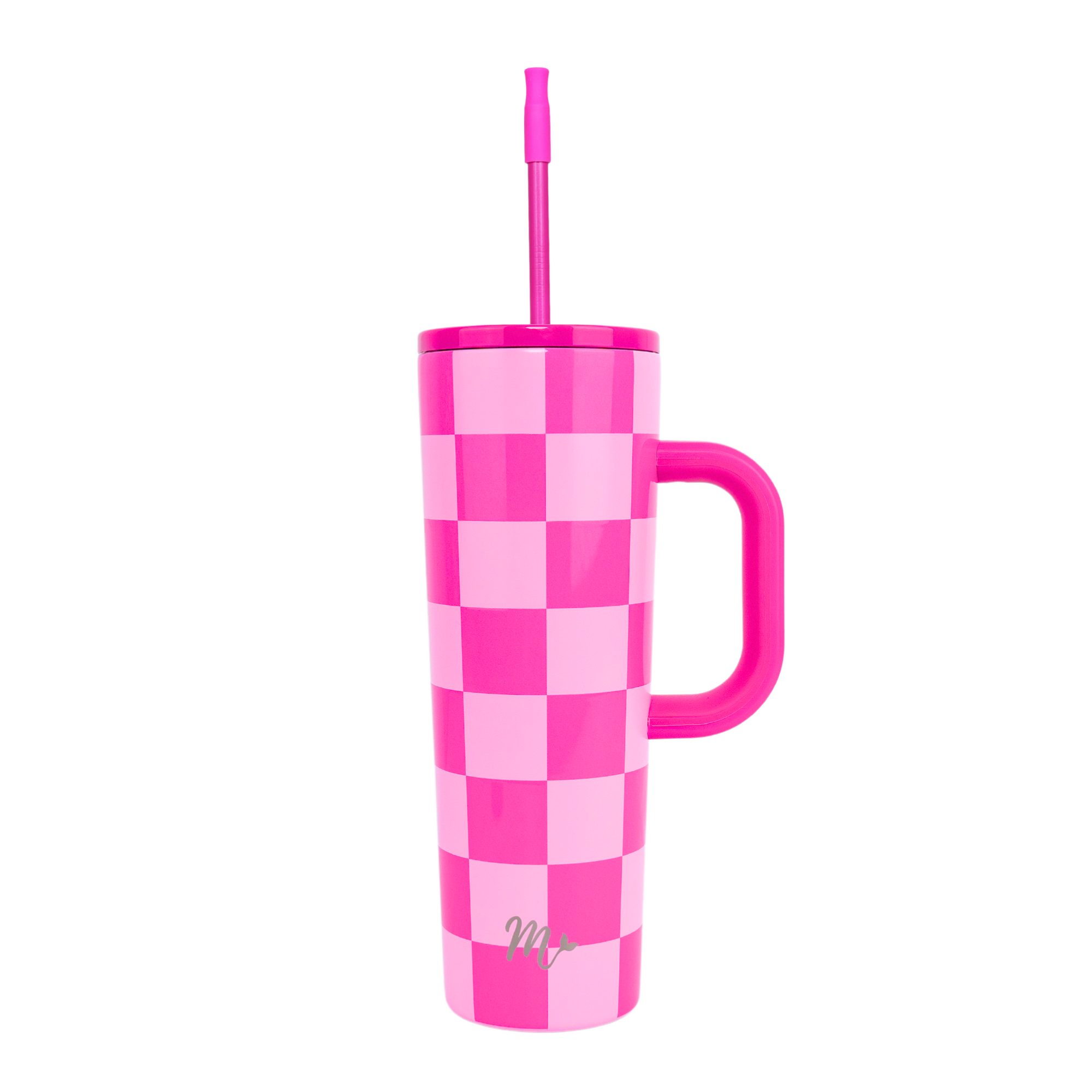 30oz Pink Checkers Cup