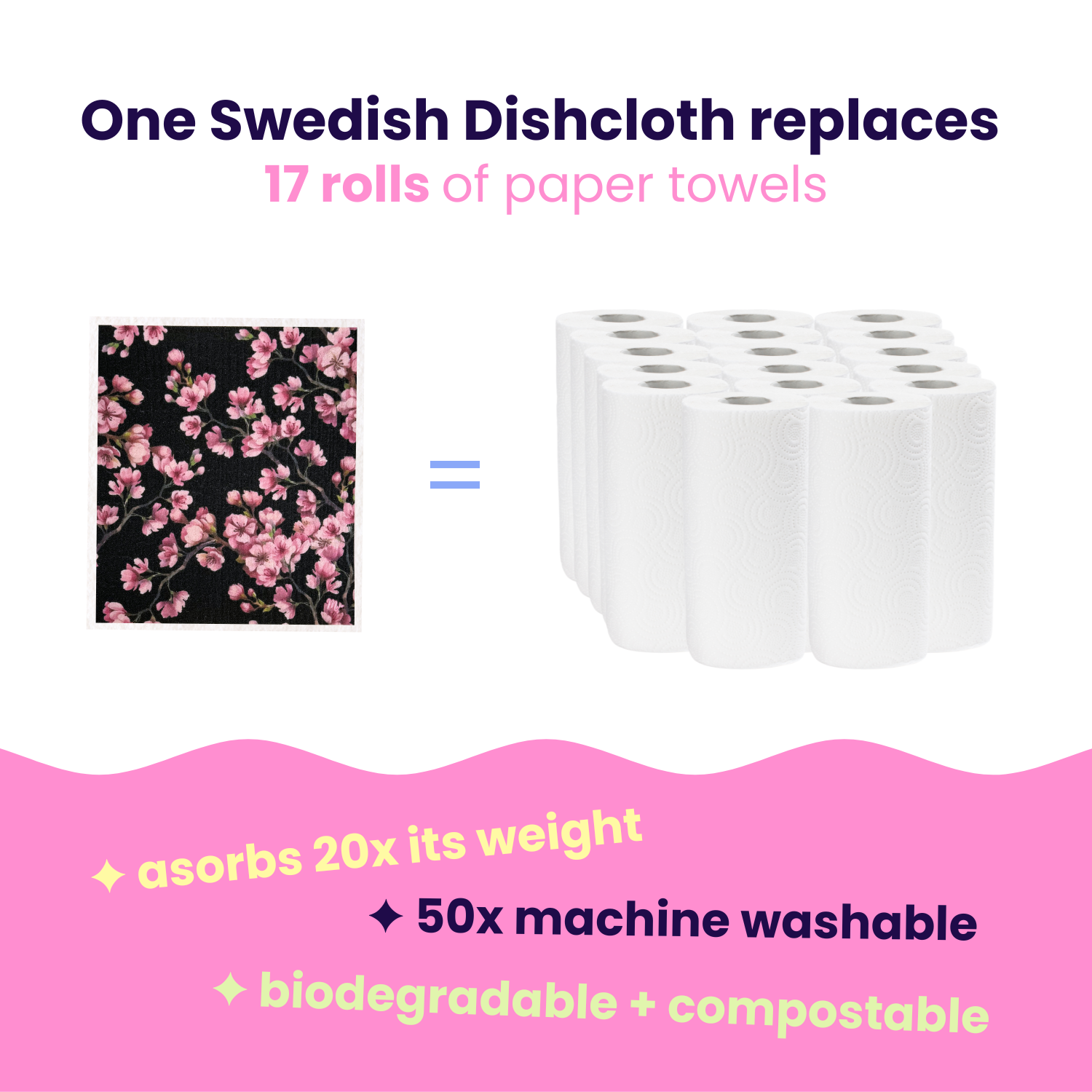 Cherry Blossom Swedish Dishcloths