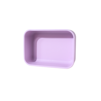 Purple silicone bento box on a white background