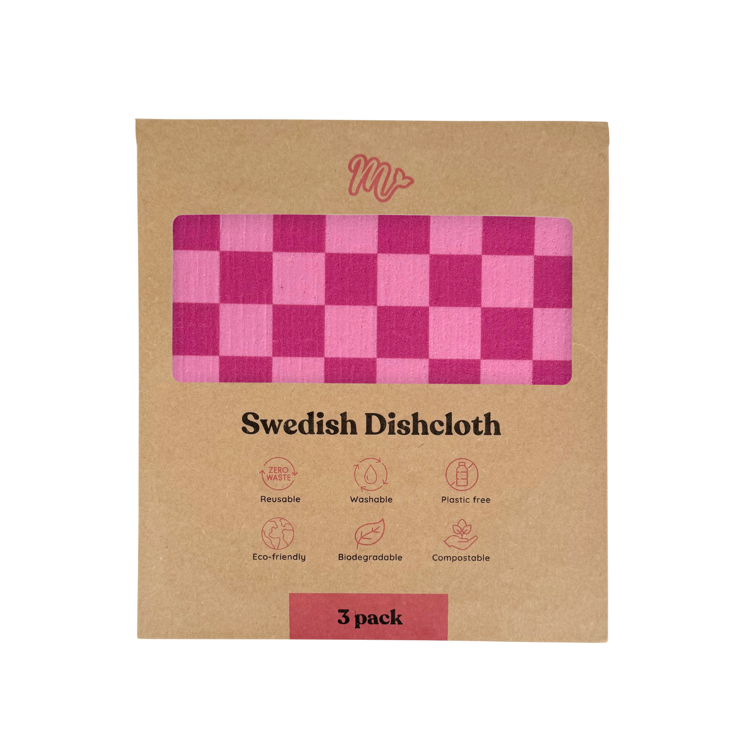 Pink Checkers Swedish Dishcloths