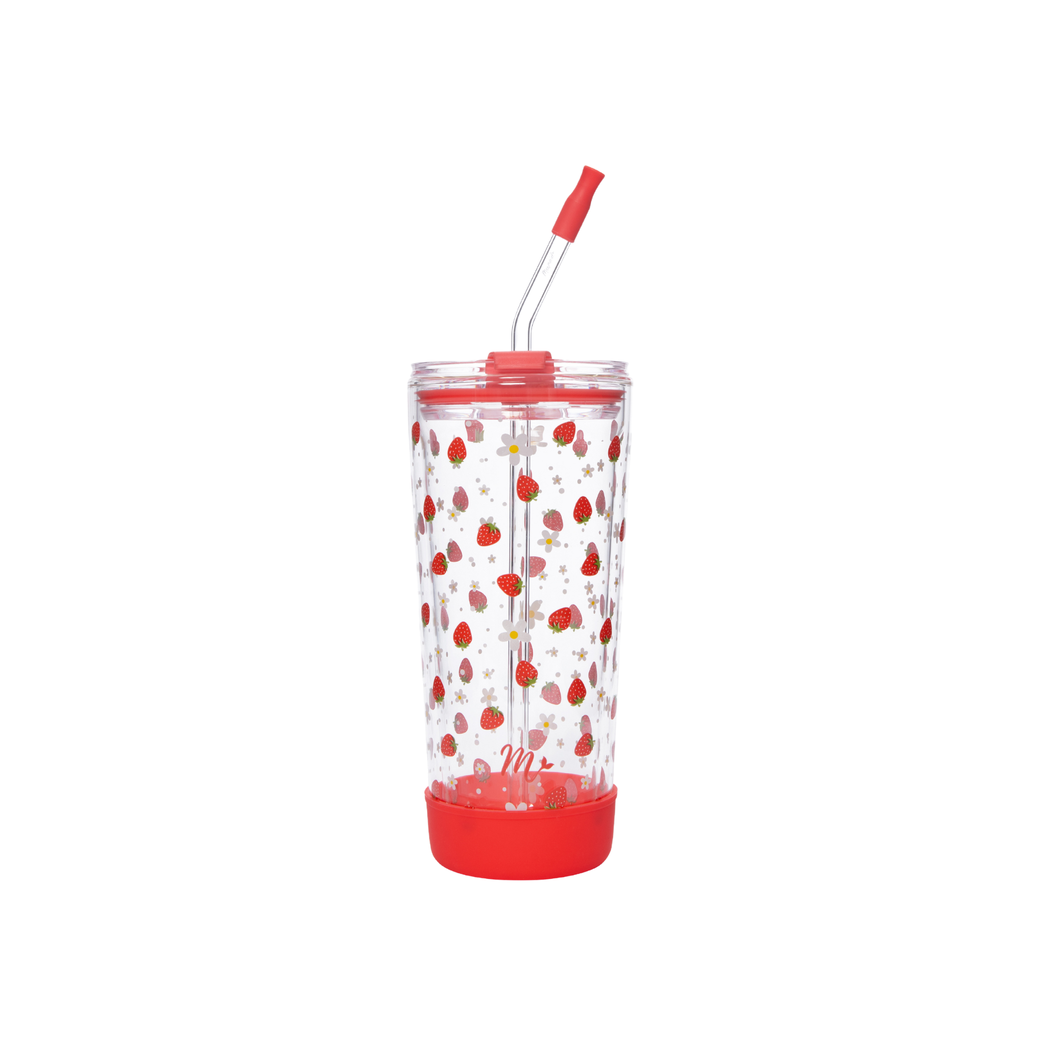 20oz Glass Strawberries Tumbler