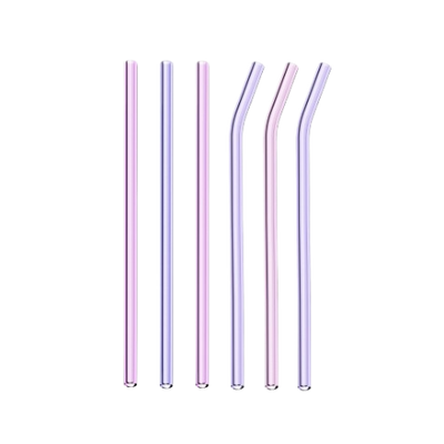 Tumbler Glass Straw Packs - Pink & Purple