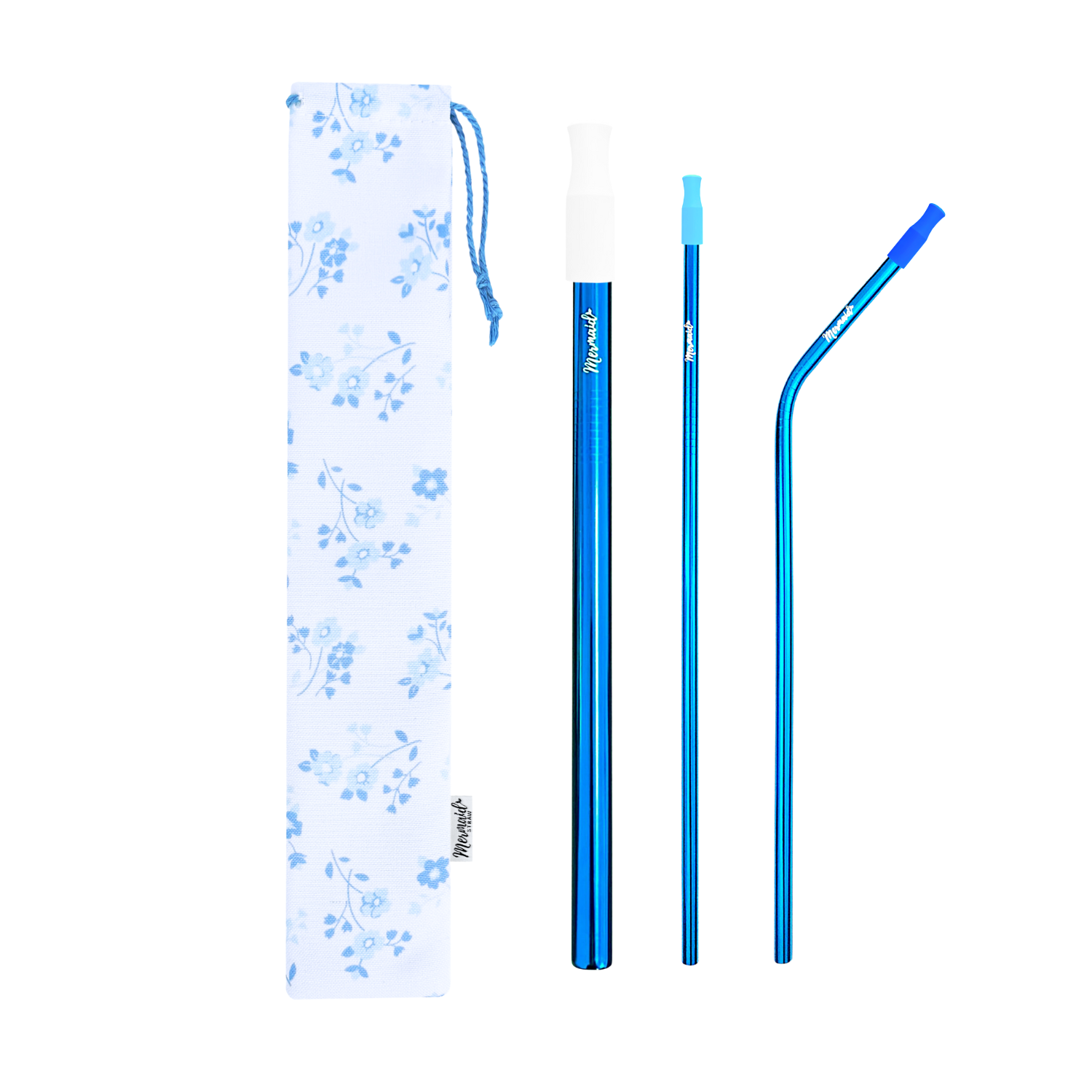 Forget Me Not Stainless Steel Straw Pack