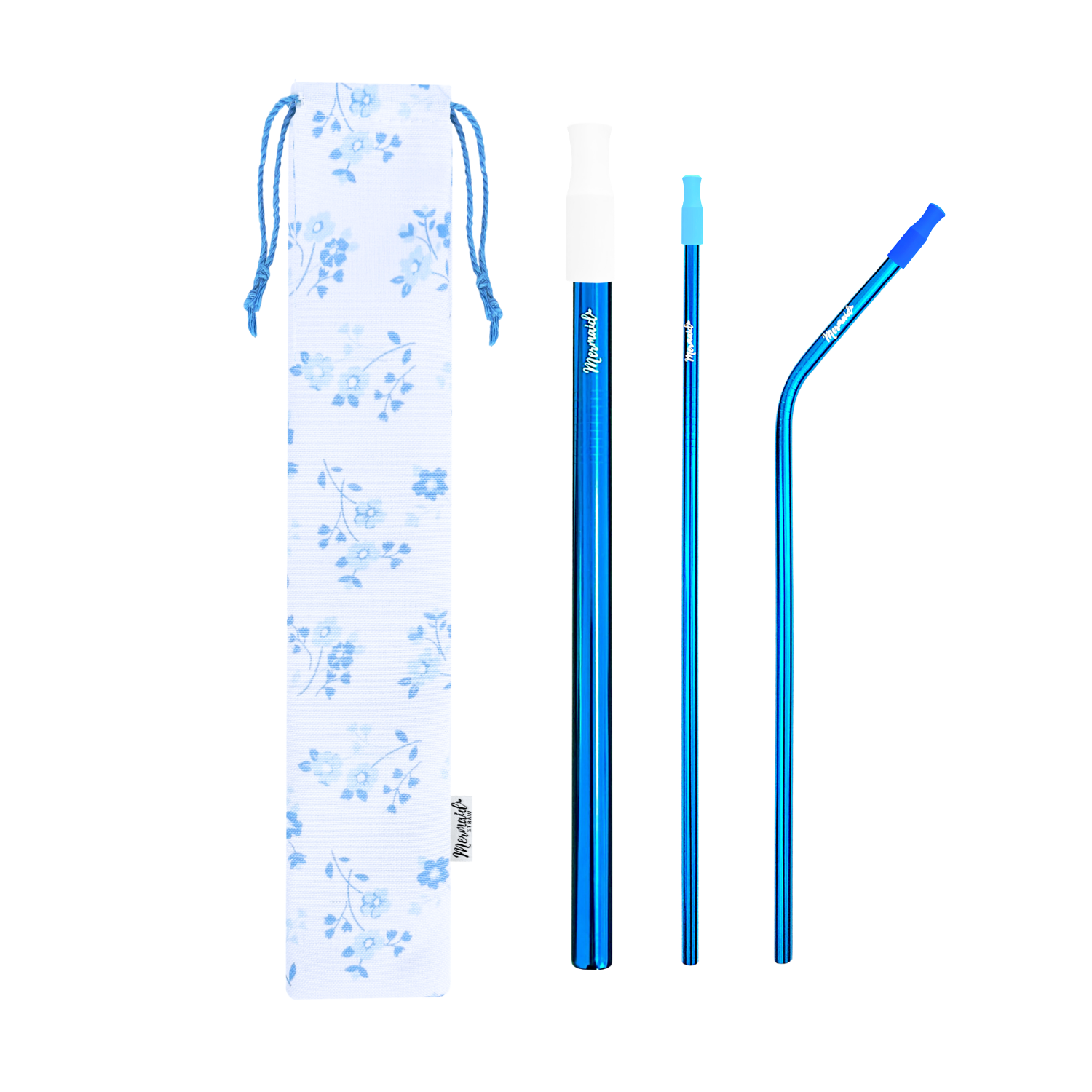 Forget Me Not Stainless Steel Straw Pack
