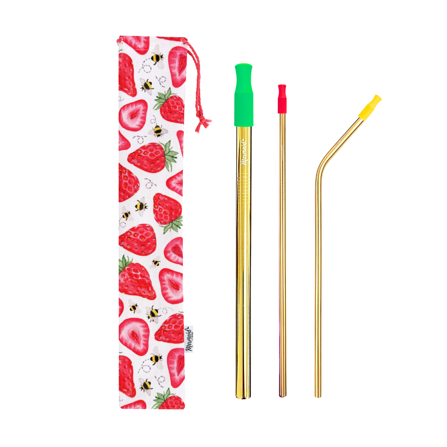 Strawberry Something Stainless Steel Straw Pack