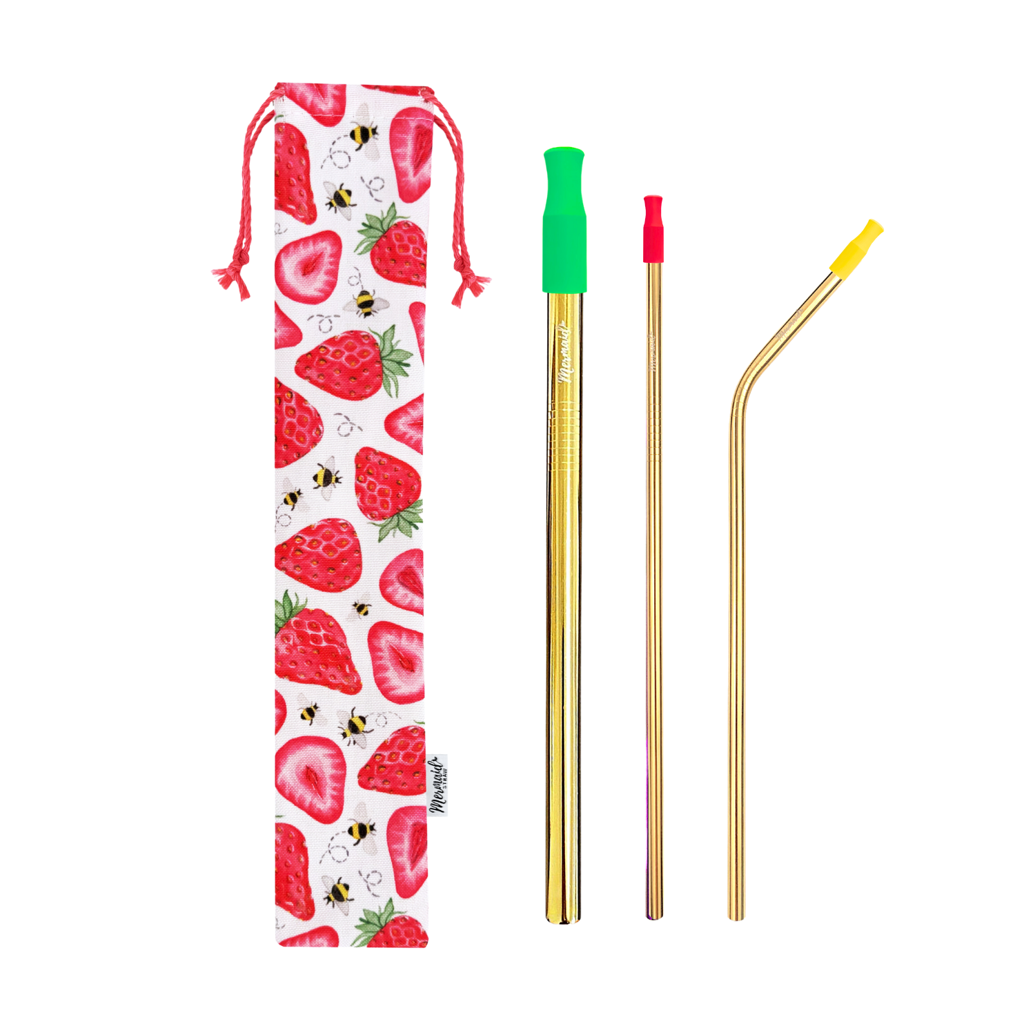 Strawberry Something Stainless Steel Straw Pack