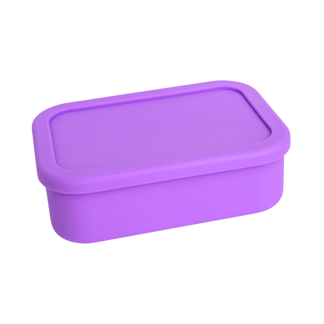 Amethyst bento box with a rectangular lid, compact and modern design.
