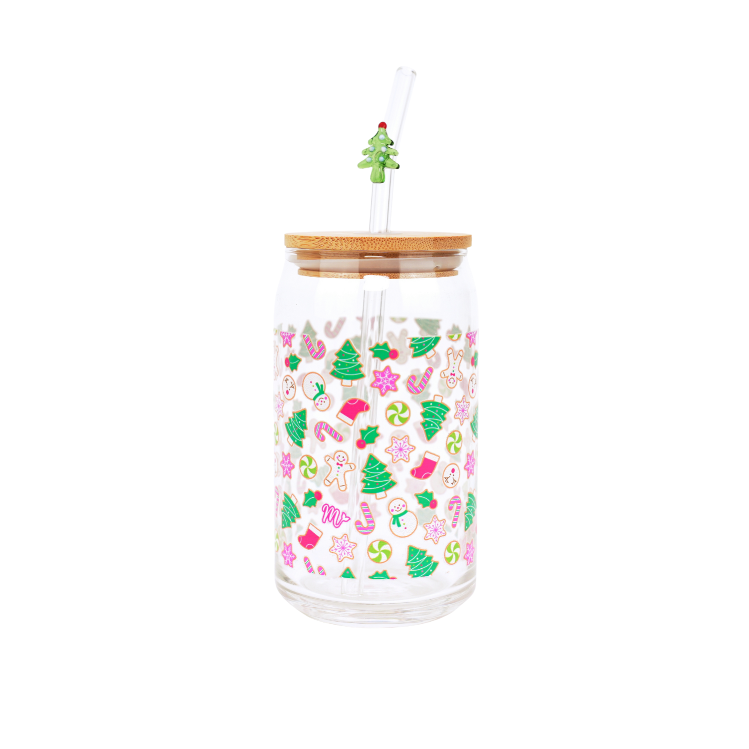 16oz Christmas Cookies Glass Cup