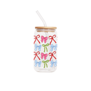 16oz Glass Tumbler - Jingle Bows