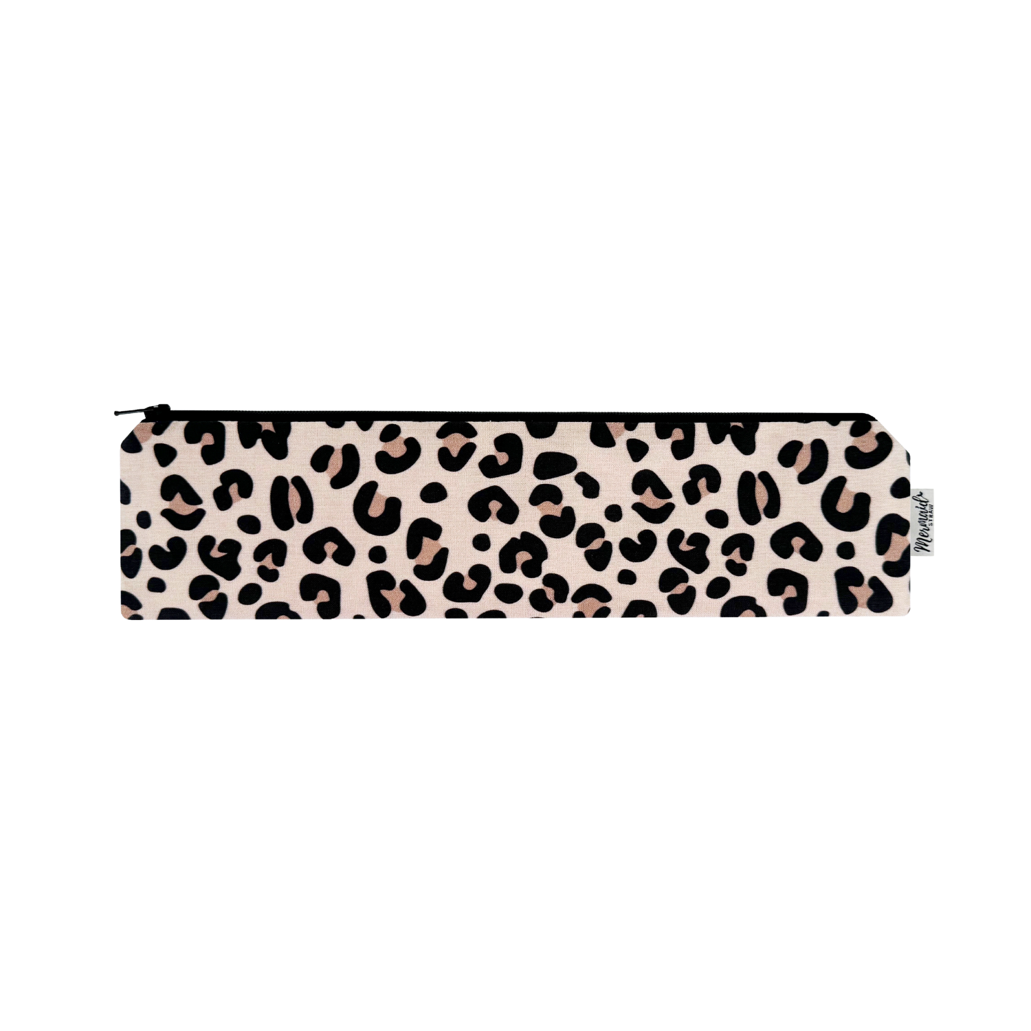 Leopard print zipper pouch in classic beige and black, bringing a wild touch to your accessories.