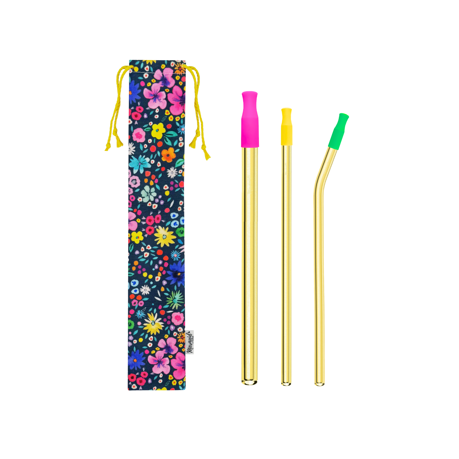 Ditzy Floral Glass Straw Pack