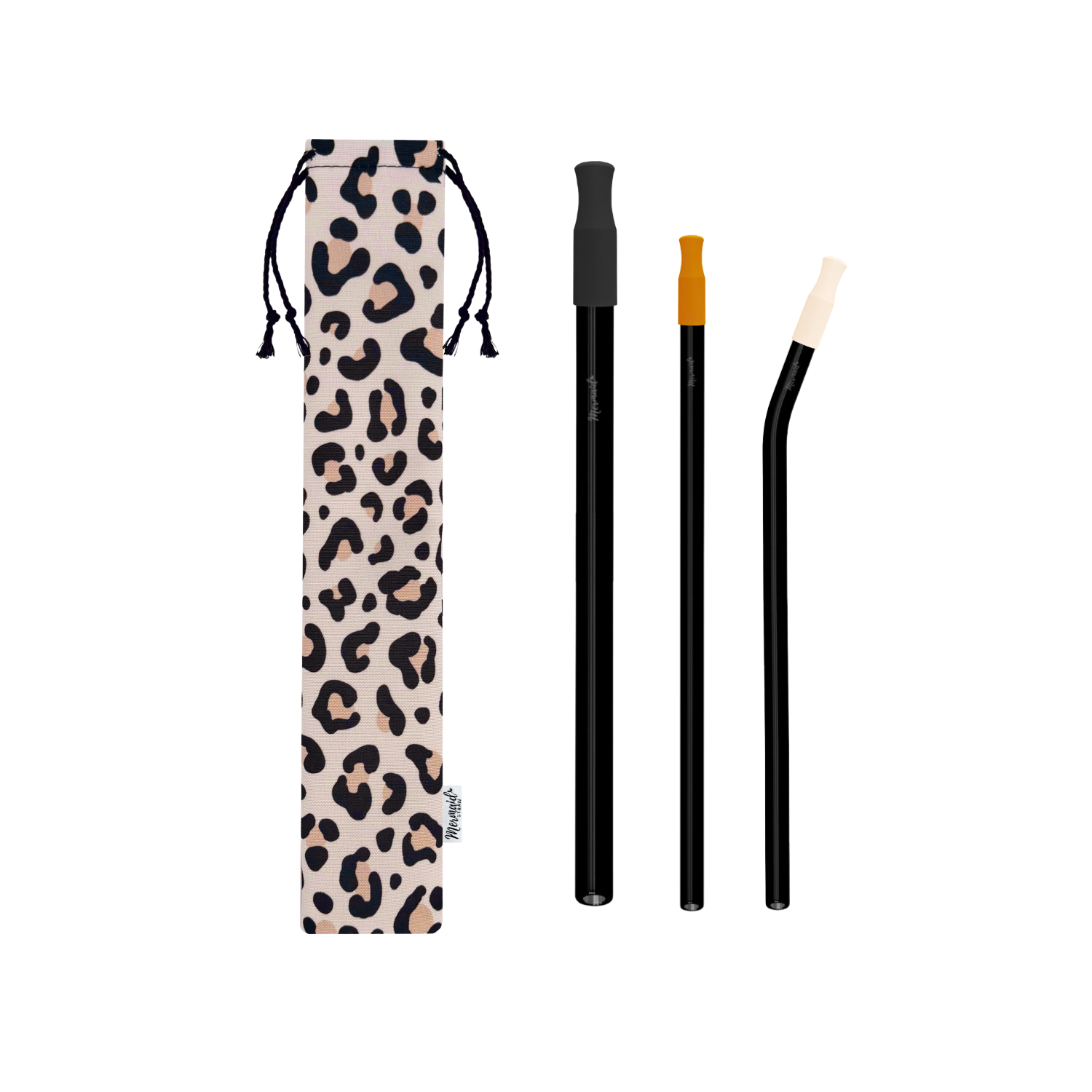 Leopard Glass Straw Pack