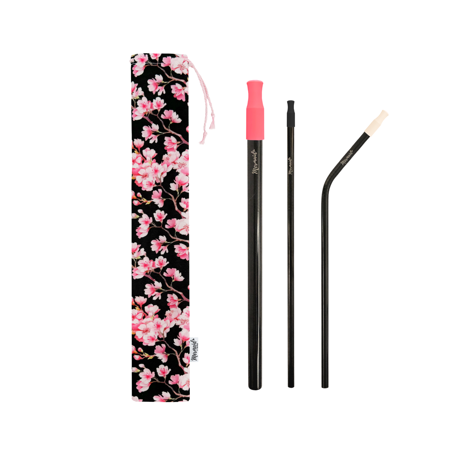 Cherry Blossom Stainless Steel Straw Pack