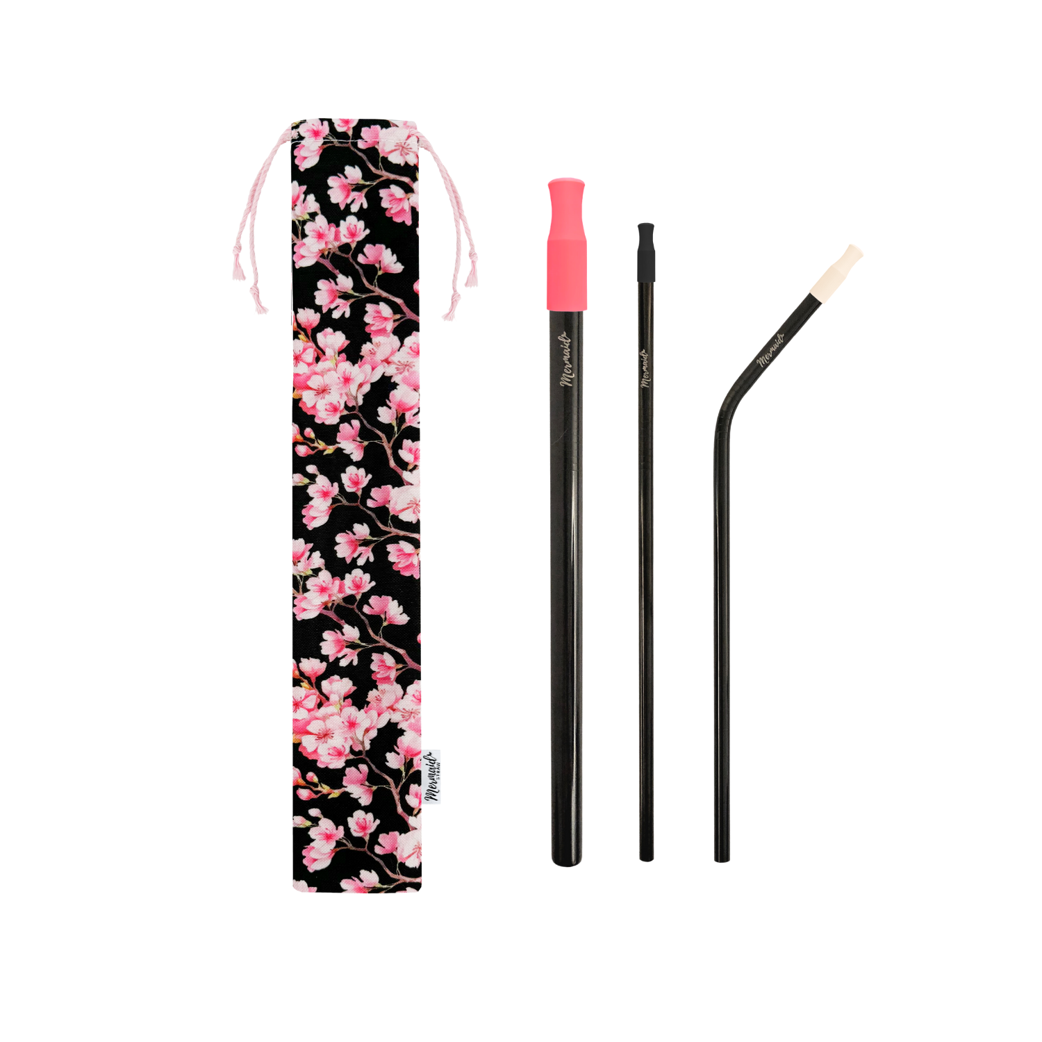 Cherry Blossom Stainless Steel Straw Pack