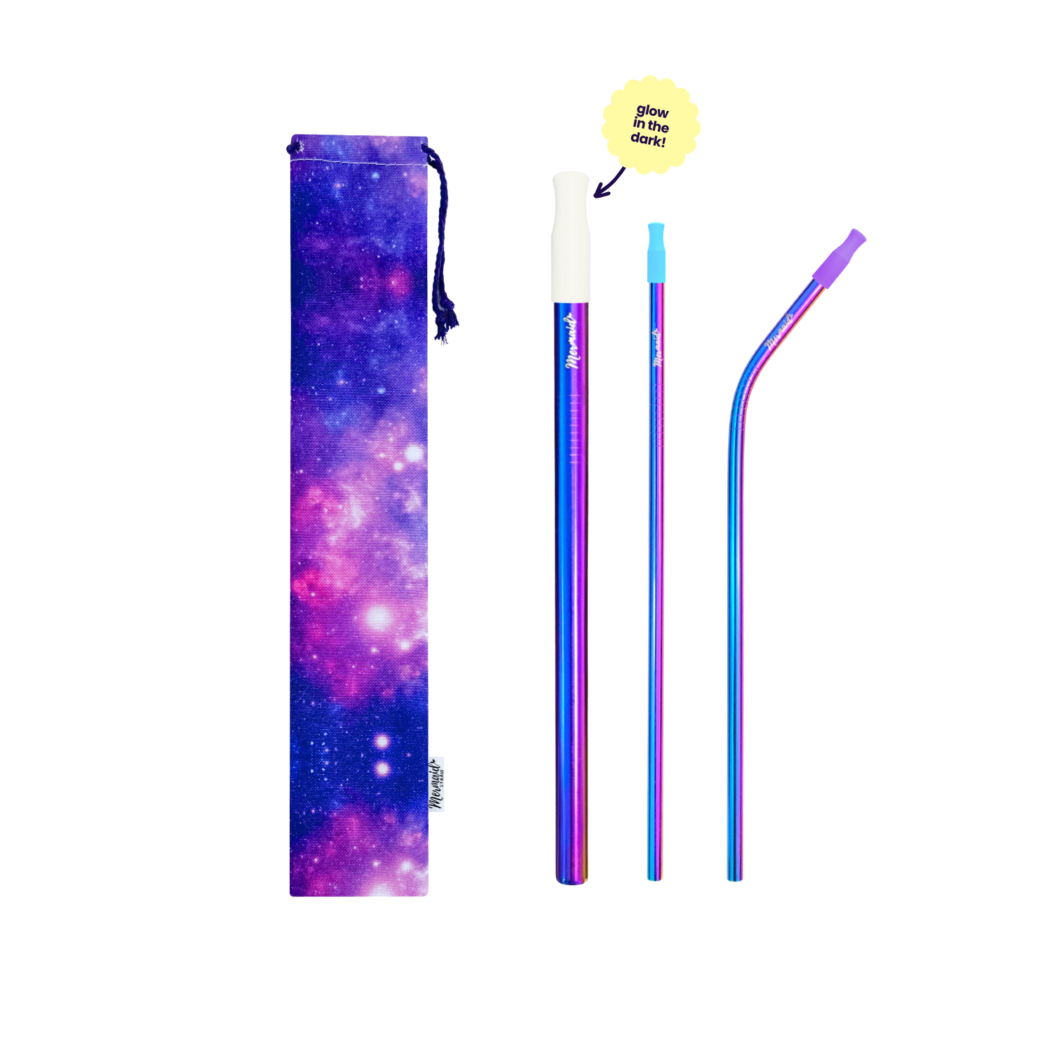 Galaxy Stainless Steel Straw Pack