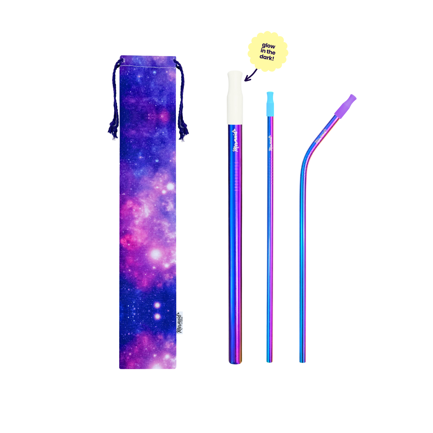 Galaxy Stainless Steel Straw Pack