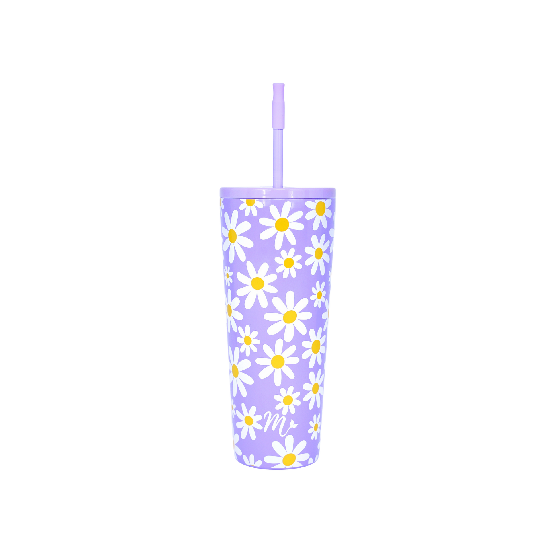 pastel tumbler, cute flower tumbler, leakproof tumbler, keeps cups cold, straw included