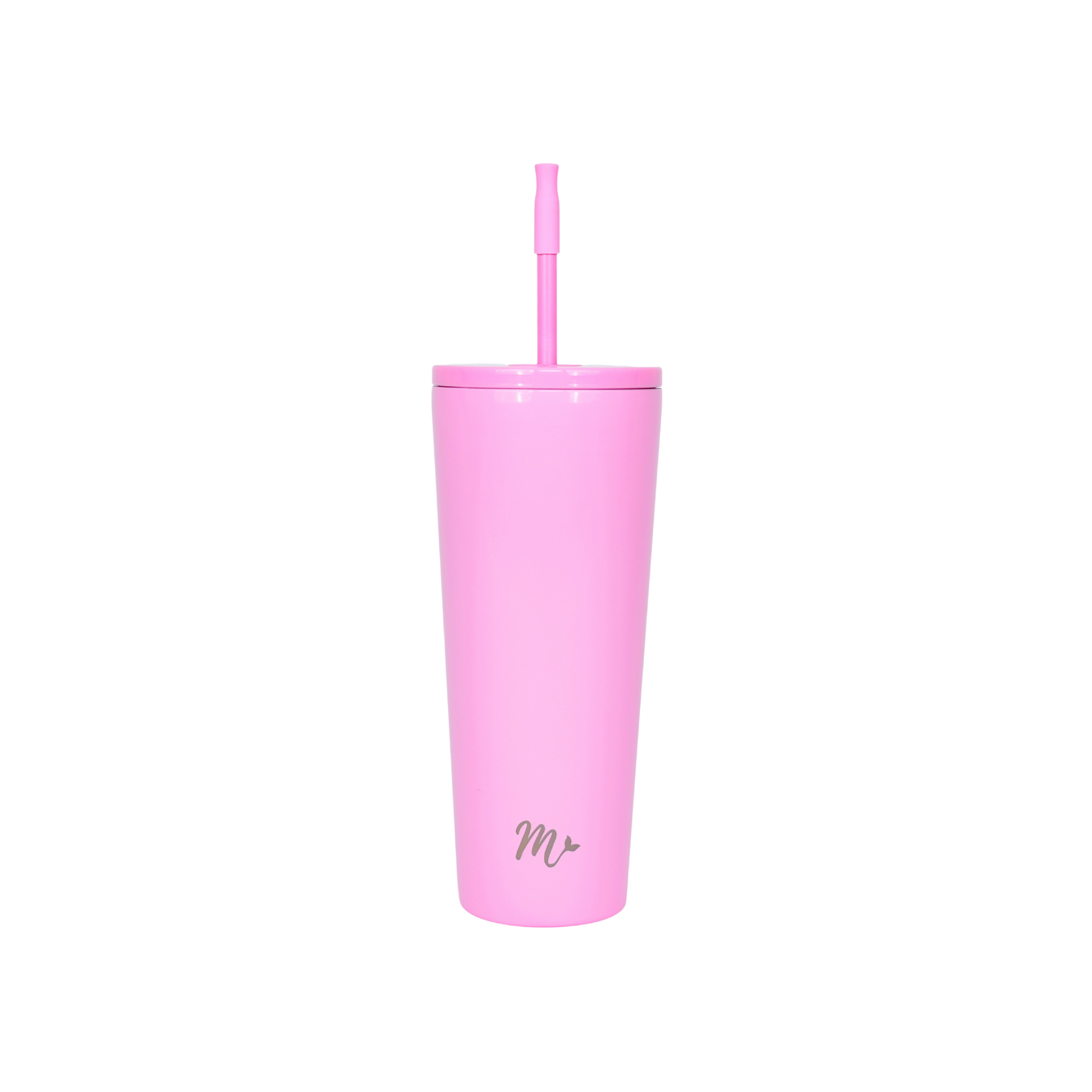 Pink Pumpkin Glass Cup w/ Straw — Shop Bay Bart LLC