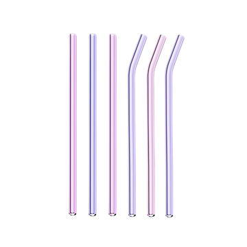 Tumbler Glass Straw Packs - Pink & Purple