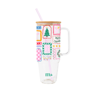 40oz Glass Tumbler - Seasons Greetings
