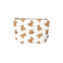 Pouch with teddy bear pattern on a white background