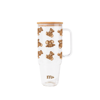 40oz Glass Tumbler - Teddy Bear