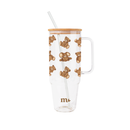 40oz Glass Tumbler - Teddy Bear