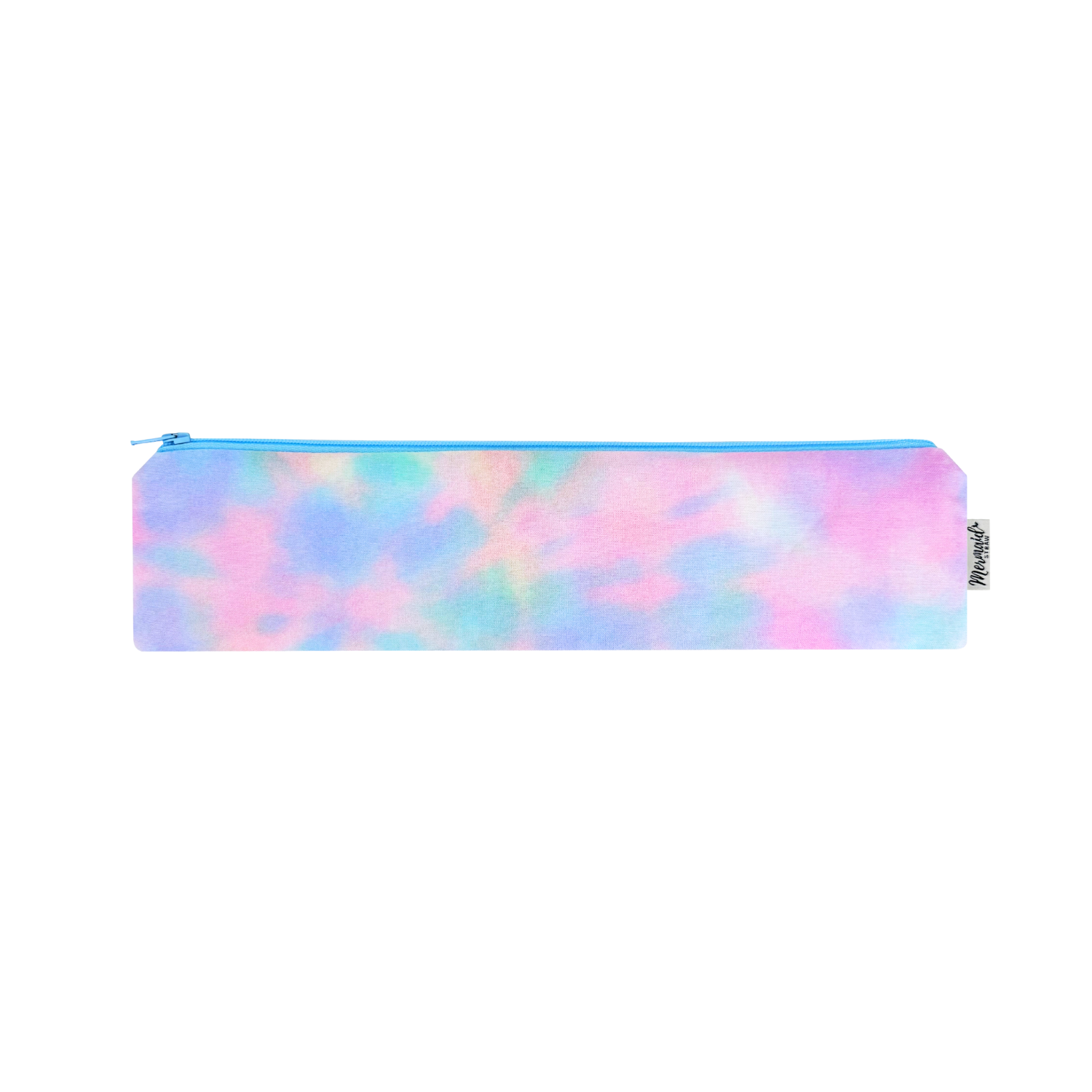 Pastel tie-dye zipper pouch with soft pink, blue, and green swirls, radiating a laid-back vibe.