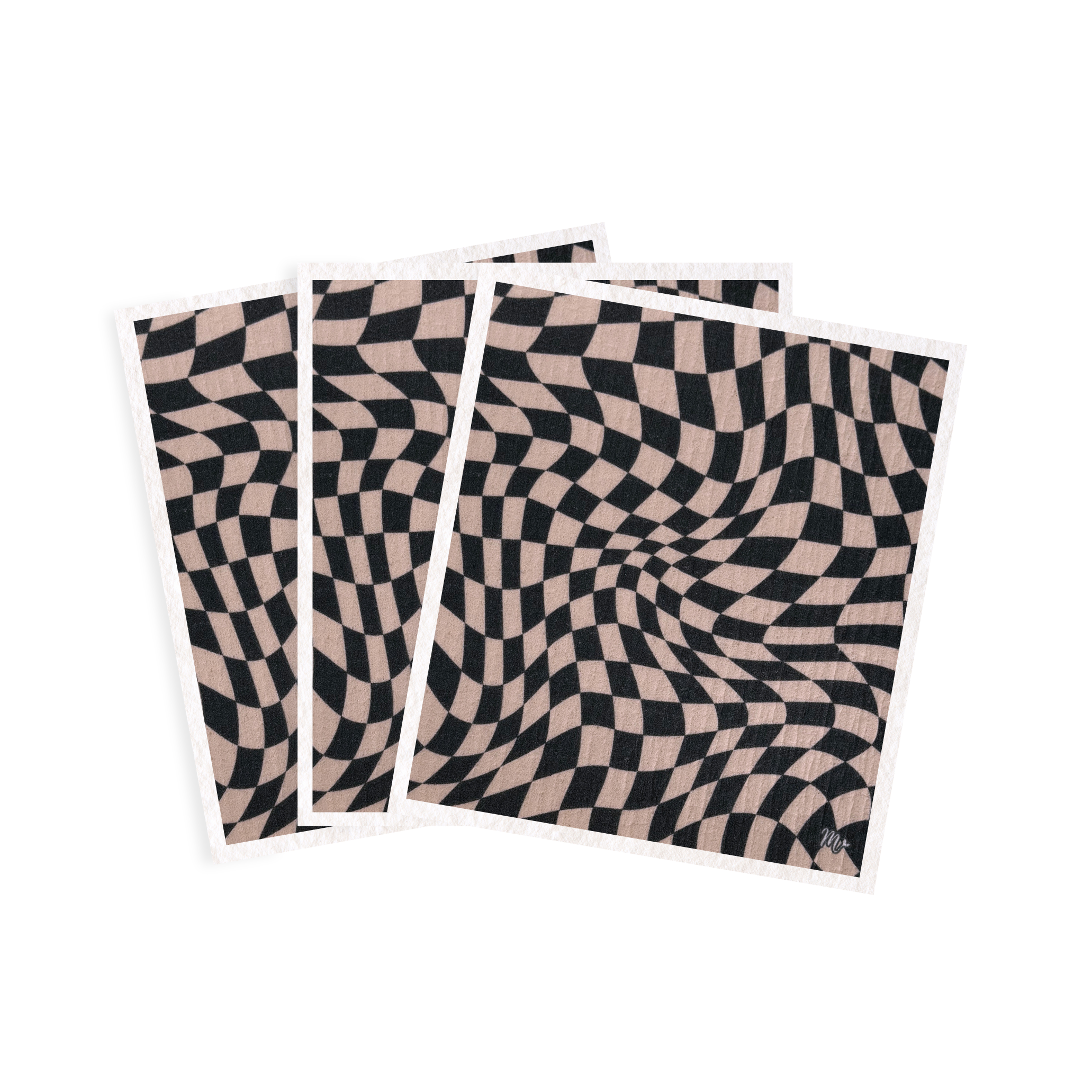 Wavy Checker Swedish Dishcloths