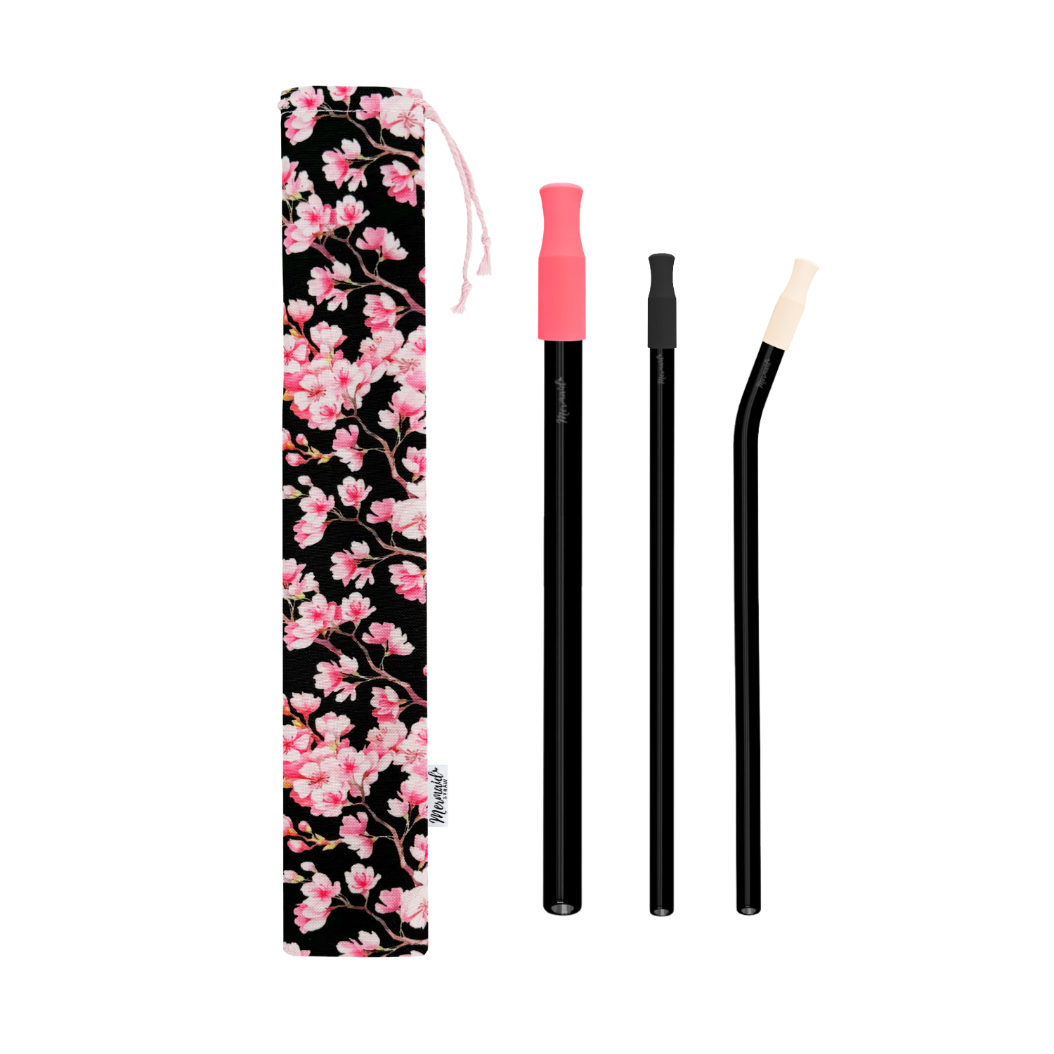 Cherry Blossom Glass Straw Pack