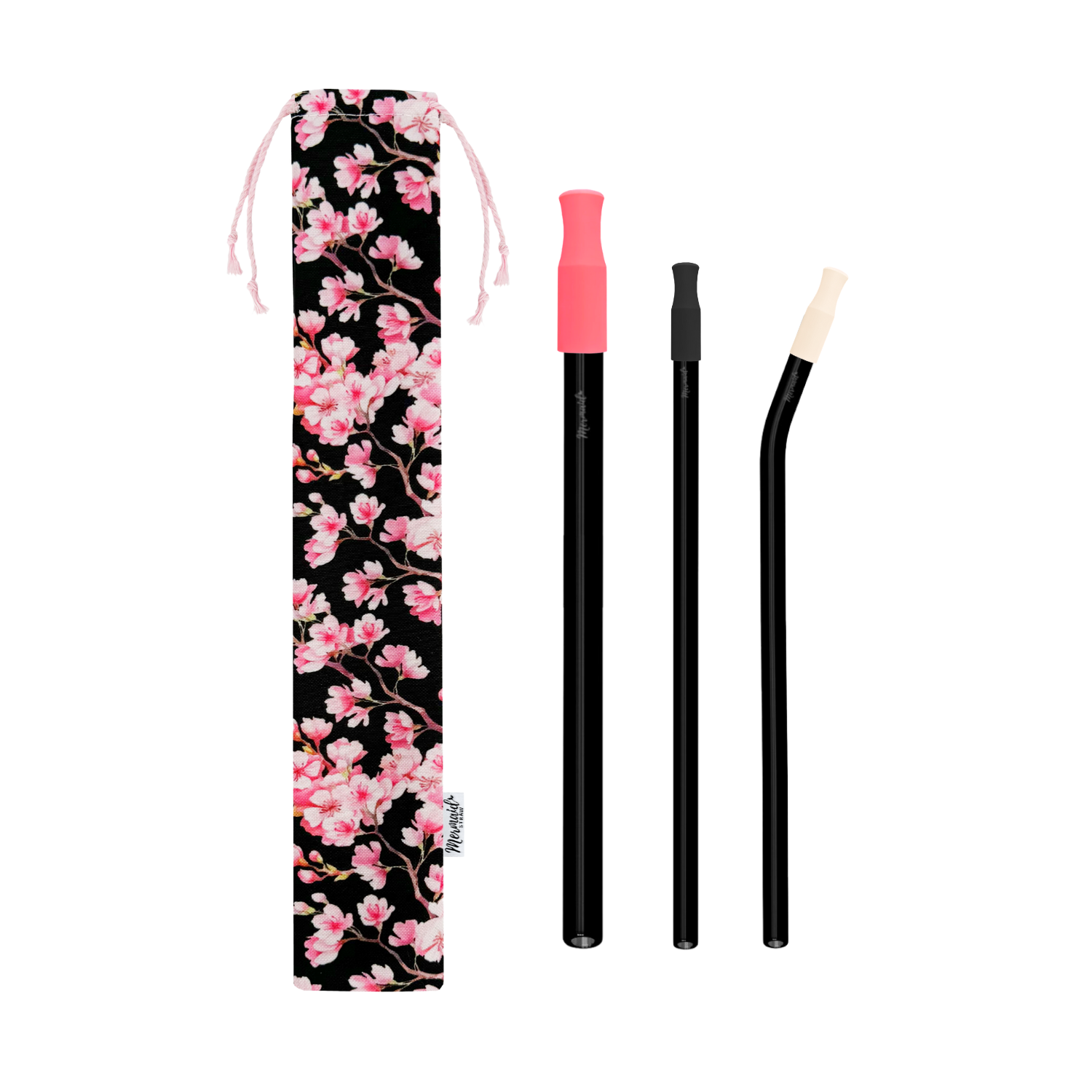 Cherry Blossom Glass Straw Pack