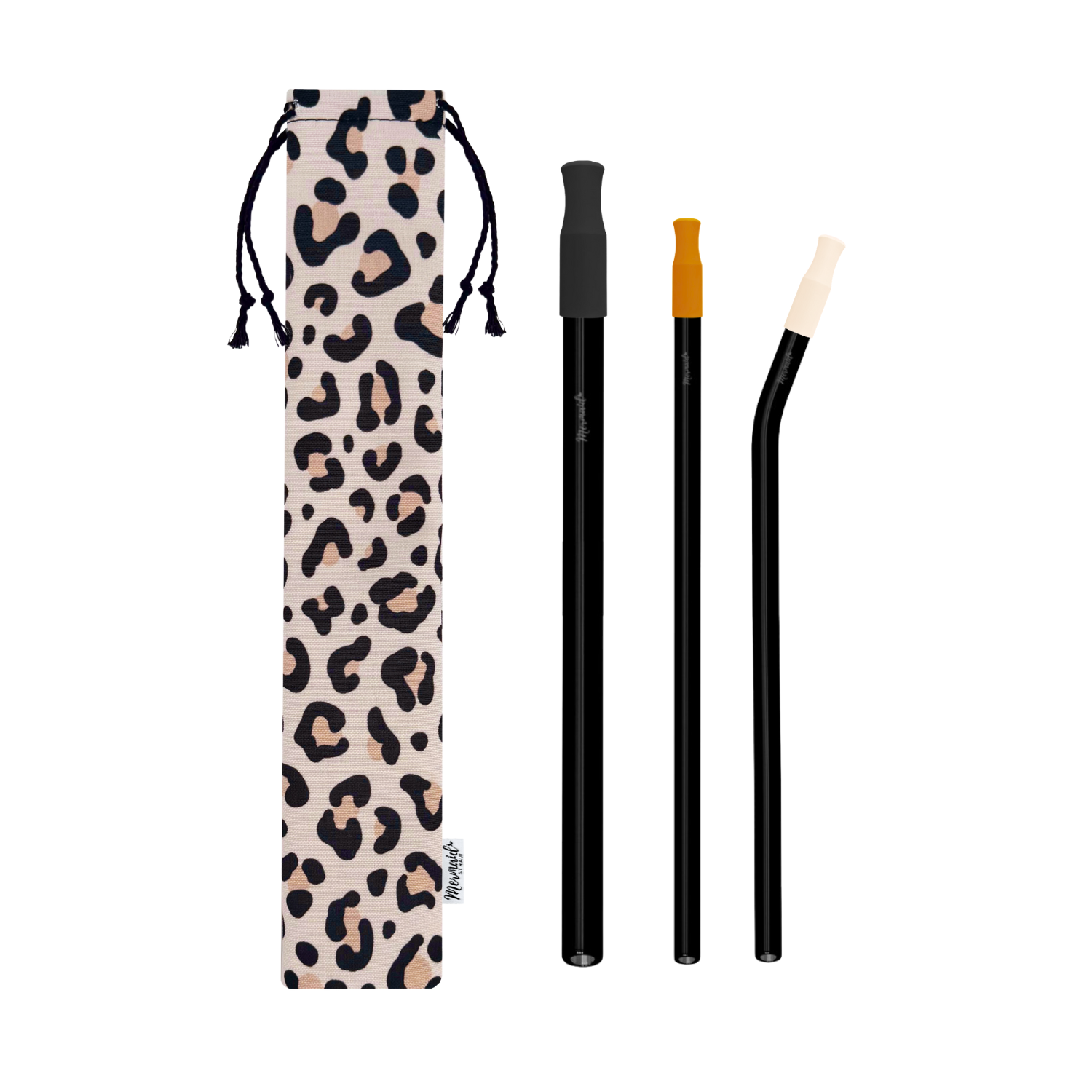 Leopard Glass Straw Pack