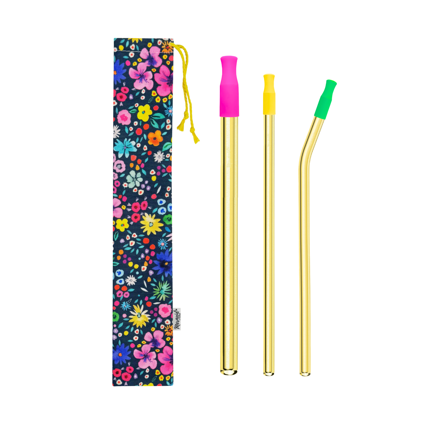 Ditzy Floral Glass Straw Pack