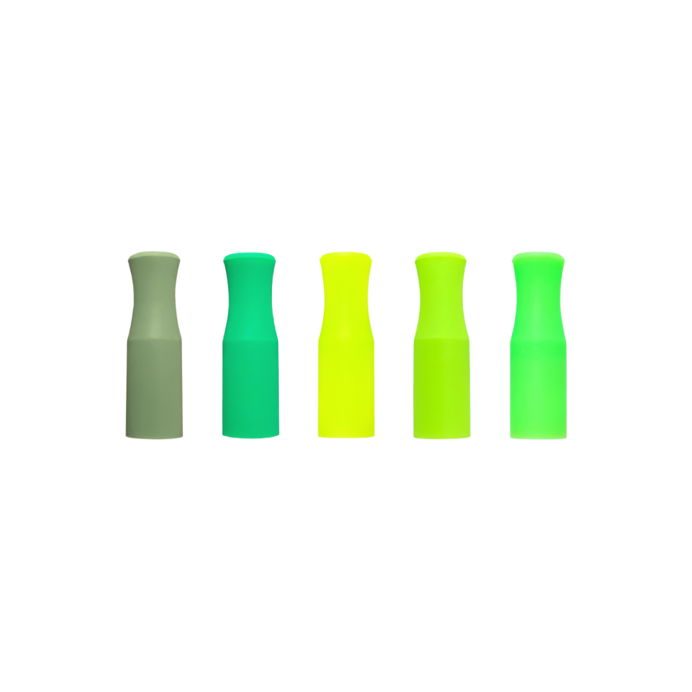 12mm Feelin' Lucky Silicone Tip Pack, contains olive, green, neon yellow, lime green, and neon green silicone tips